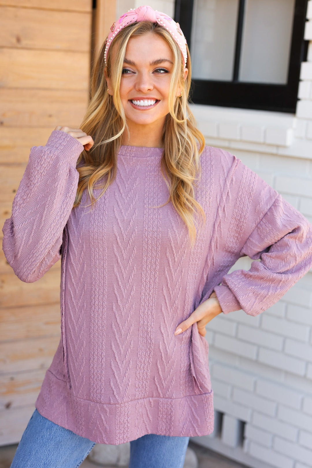 Claudia | Lässiger Zopfmuster Pullover Damen - Elle Zürich