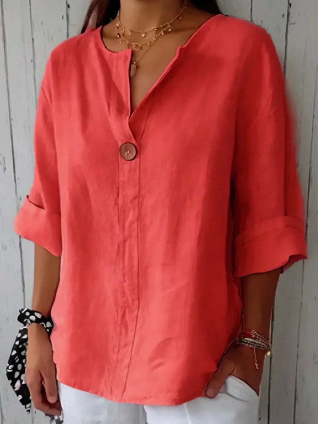 Freja | Lässige Bluse mit V-Ausschnitt für einen entspannten Look - Elle Zürich
