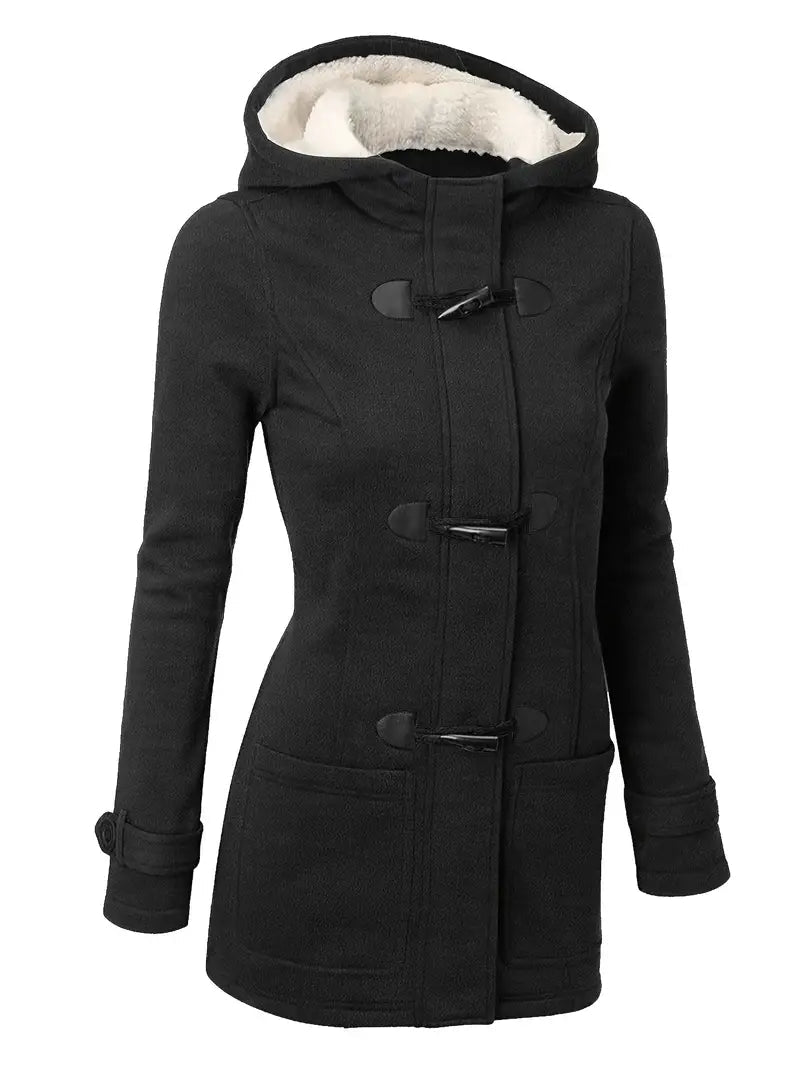 Felicia | Damen Winter-Dufflecoat aus Wolle mit Kapuze - Elle Zürich