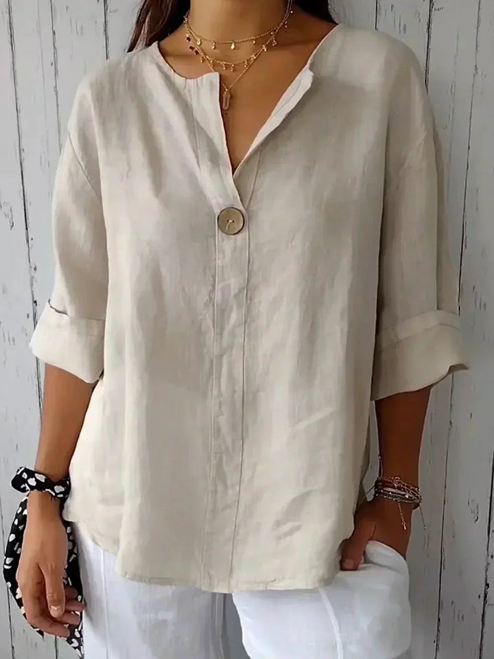 Freja | Lässige Bluse mit V-Ausschnitt für einen entspannten Look - Elle Zürich