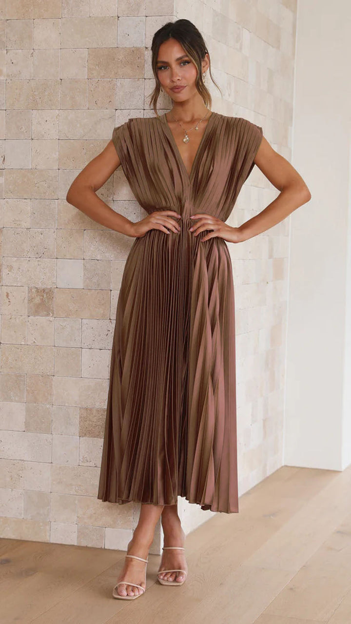 Regine | Elegantes Plissiertes Langkleid - Elle Zürich