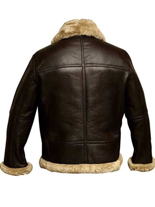 Hermano | Herren Warme Lammfell-Lederjacke mit Gürtel