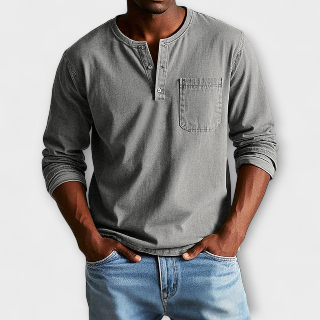 Fabian | Herren Freizeit Langarm Hemd mit Knöpfen