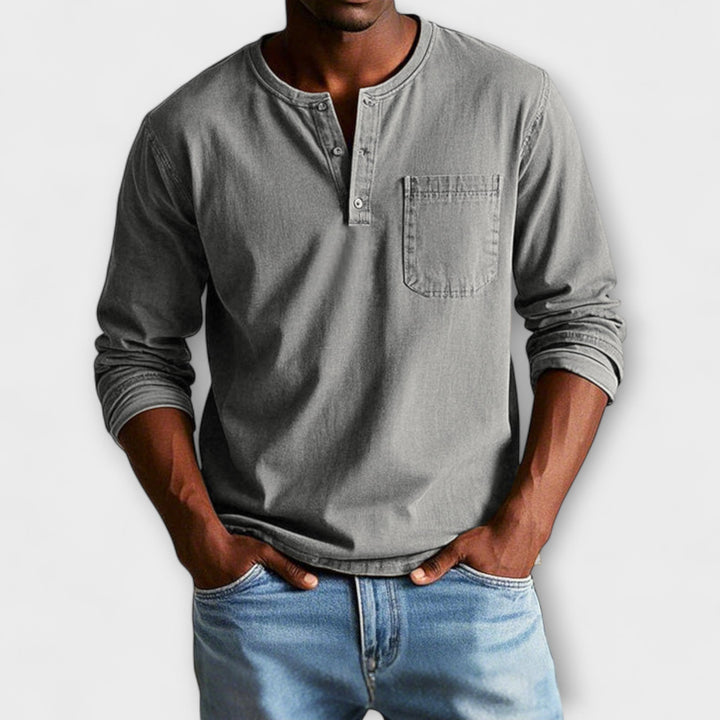 Fabian | Herren Freizeit Langarm Hemd mit Knöpfen