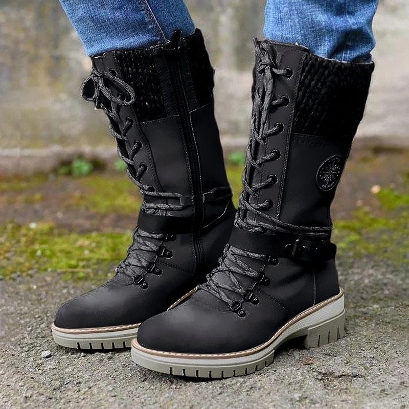 Daniela | Damen Schnürstiefel für den Winter mit Seitenreißverschluss - Elle Zürich