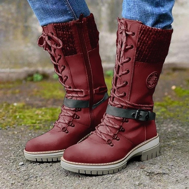 Daniela | Damen Schnürstiefel für den Winter mit Seitenreißverschluss - Elle Zürich