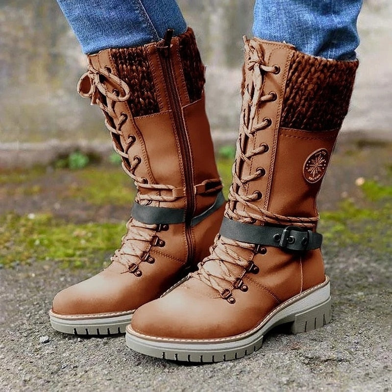 Daniela | Damen Schnürstiefel für den Winter mit Seitenreißverschluss - Elle Zürich