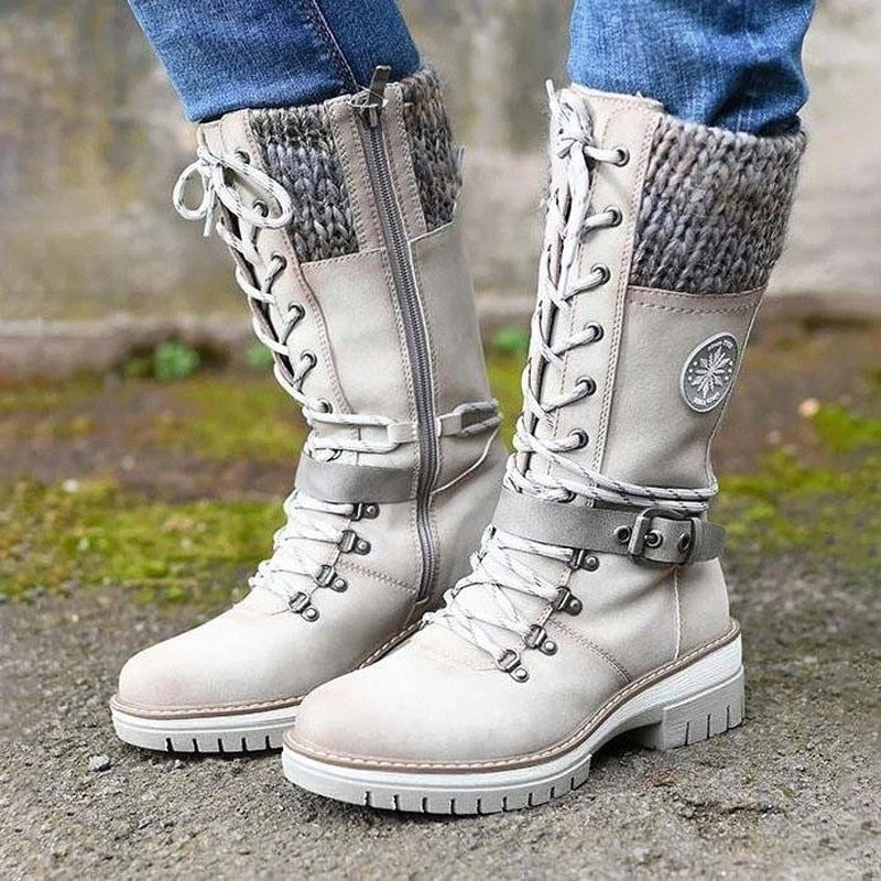 Daniela | Damen Schnürstiefel für den Winter mit Seitenreißverschluss - Elle Zürich
