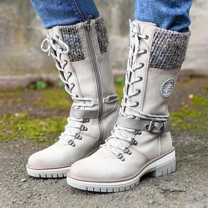 Daniela | Damen Schnürstiefel für den Winter mit Seitenreißverschluss - Elle Zürich