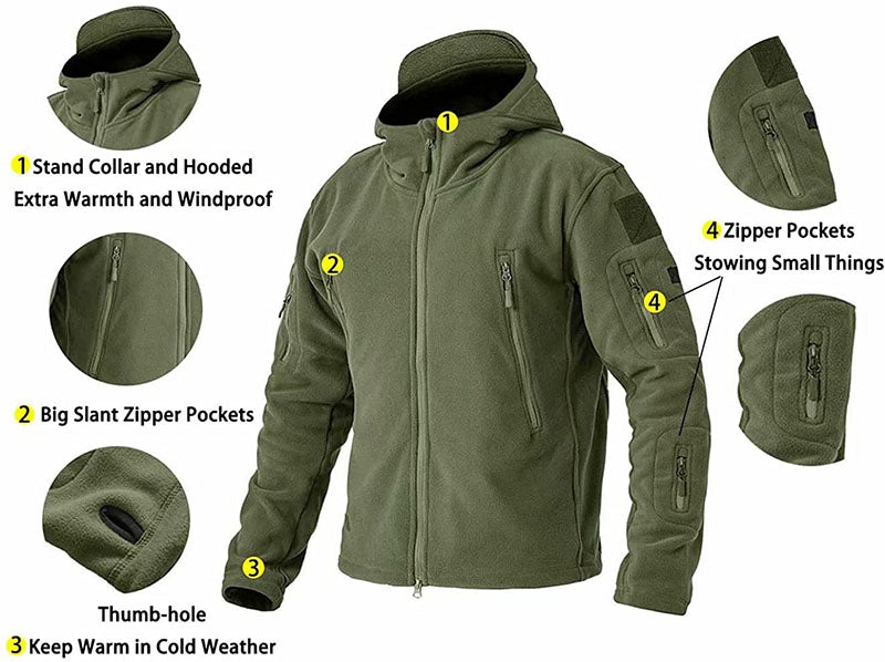 Konrad | Herren Winter Fleece Hoodie Jacke mit Reißverschluss und Taschen - Elle Zürich