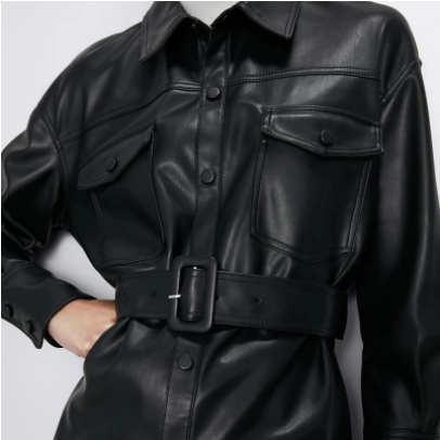 Greta | Damen Winter-Lederhemdjacke mit Gürtel - Elle Zürich