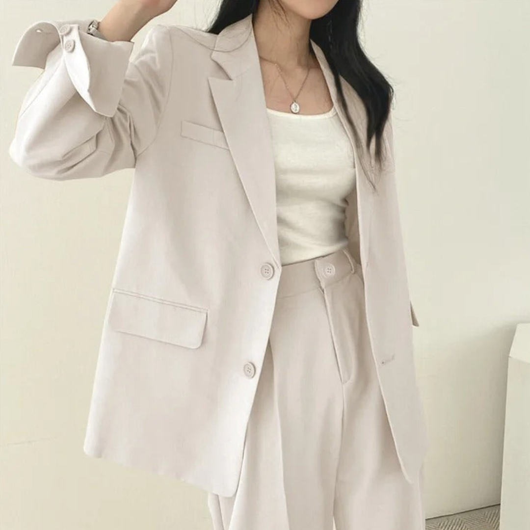 Karin | Damen Oversize Blazer und Hose mit weitem Bein - Elle Zürich