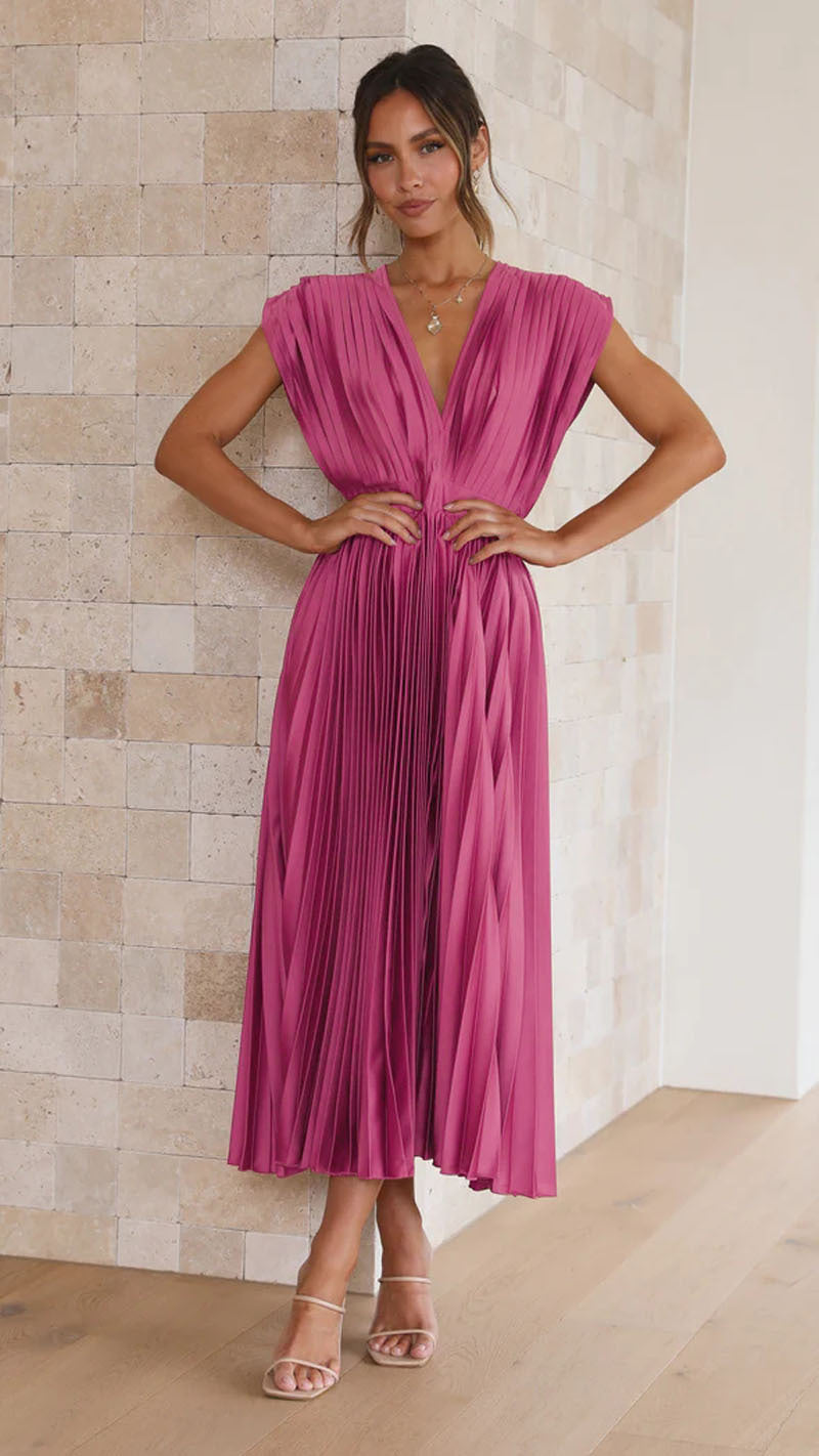 Regine | Elegantes Plissiertes Langkleid - Elle Zürich