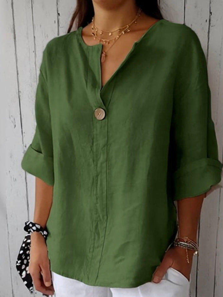 Freja | Lässige Bluse mit V-Ausschnitt für einen entspannten Look - Elle Zürich