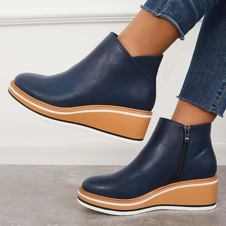 Anna | Damen Plateau Stiefeletten mit seitlichem Reißverschluss - Elle Zürich