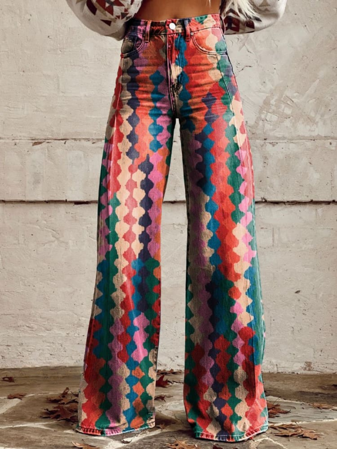 Nadine | Jeans mit Mehrfarbigem Retro-Print - Elle Zürich