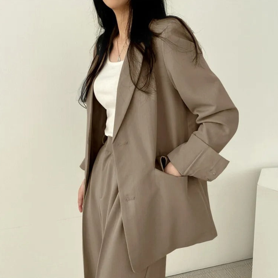 Karin | Damen Oversize Blazer und Hose mit weitem Bein - Elle Zürich