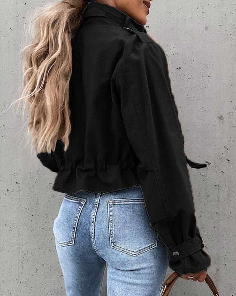Katharina | Damen Kurze Utility Jacke mit Reißverschluss - Elle Zürich