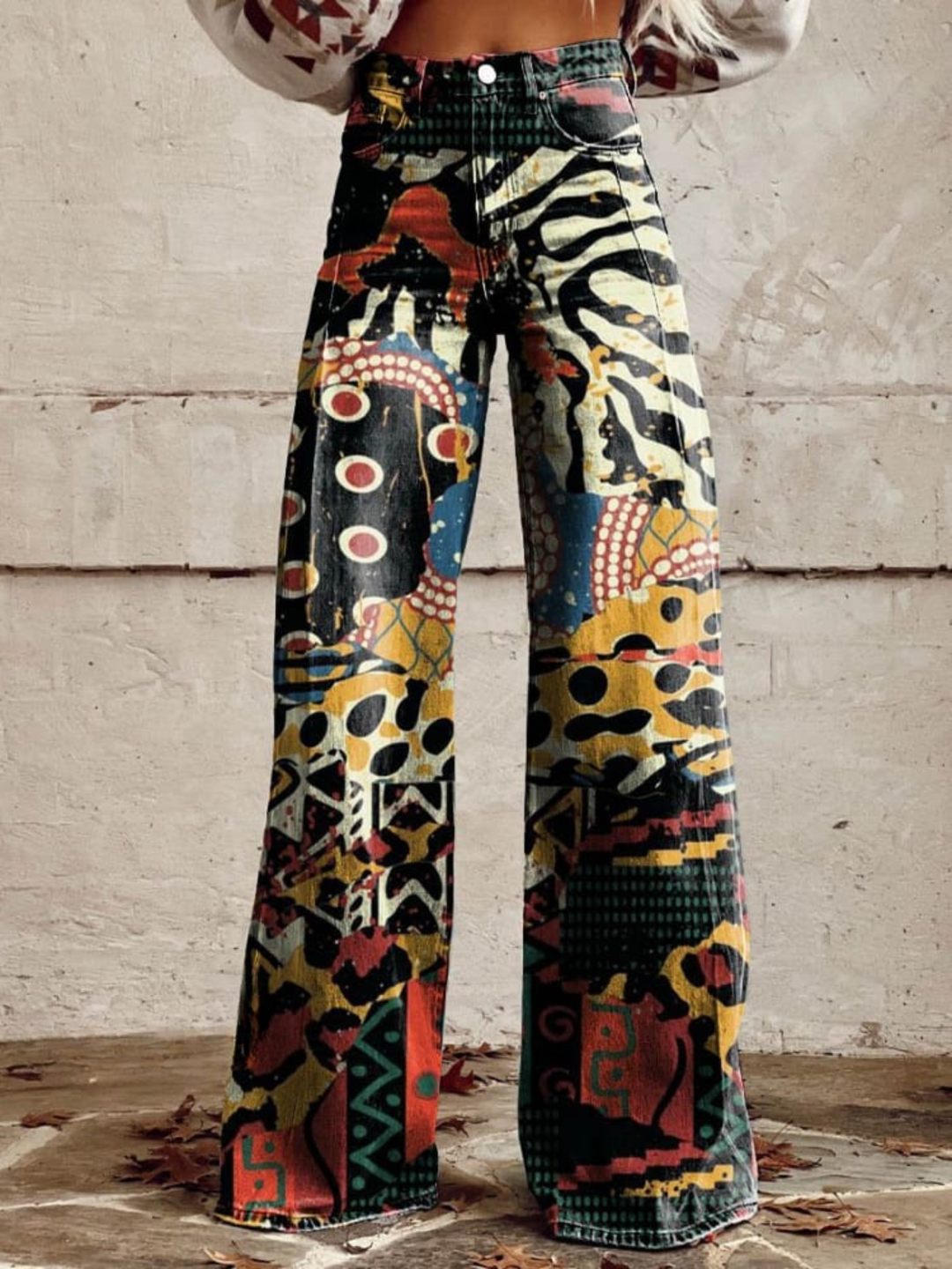 Frieda | Schlaghose mit Abstraktem Tribal-Muster - Elle Zürich