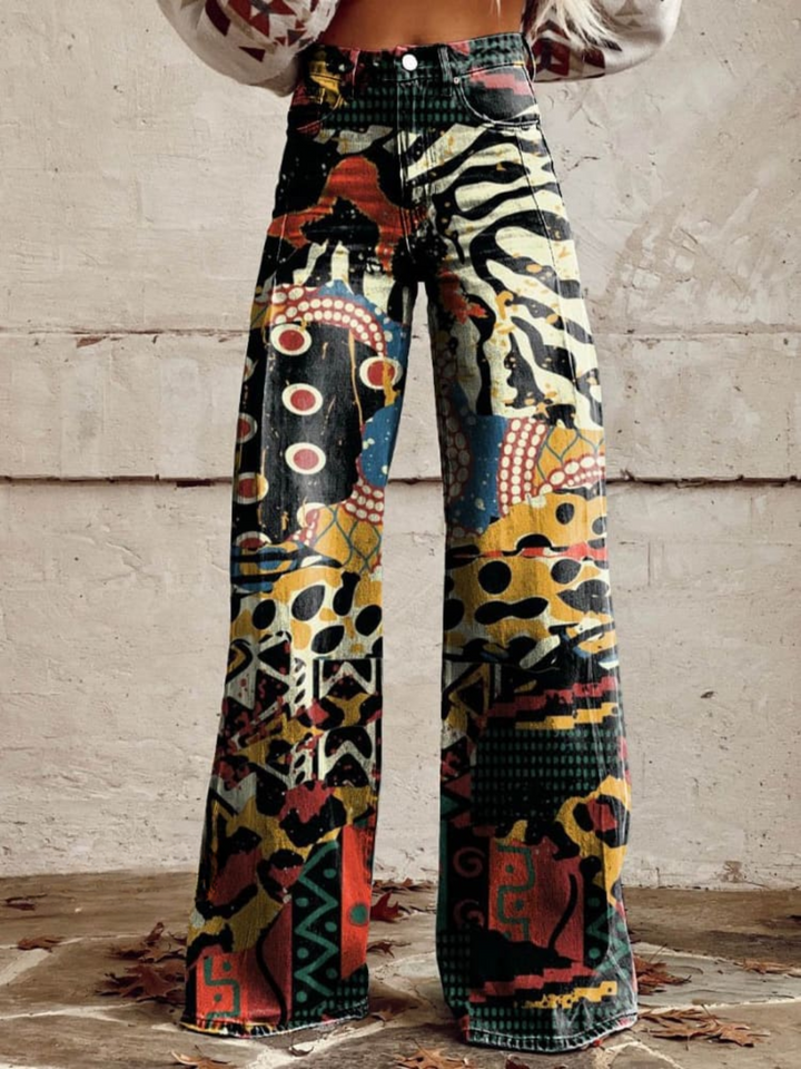 Frieda | Schlaghose mit Abstraktem Tribal-Muster - Elle Zürich