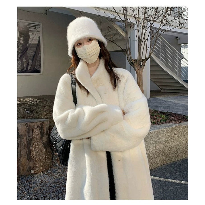 Dorothea | Damen Eleganter Kunstpelz Maxi Wintermantel