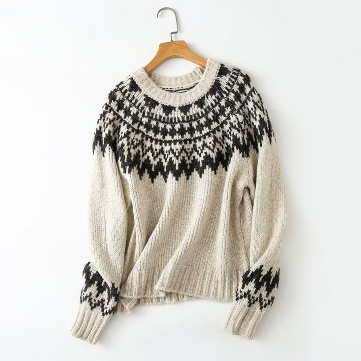 Anna | Damen Warmer Winterpullover mit Muster - Elle Zürich