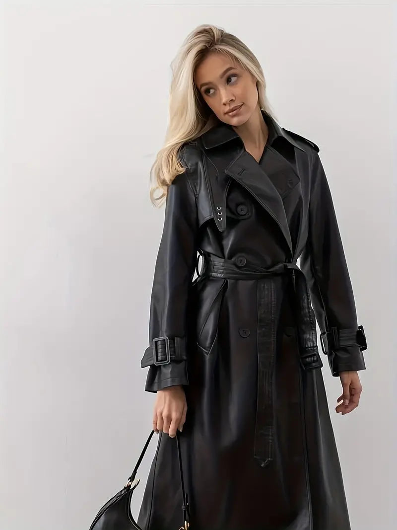 Stefanie | Damen Winter Ledertrenchcoat - Elle Zürich