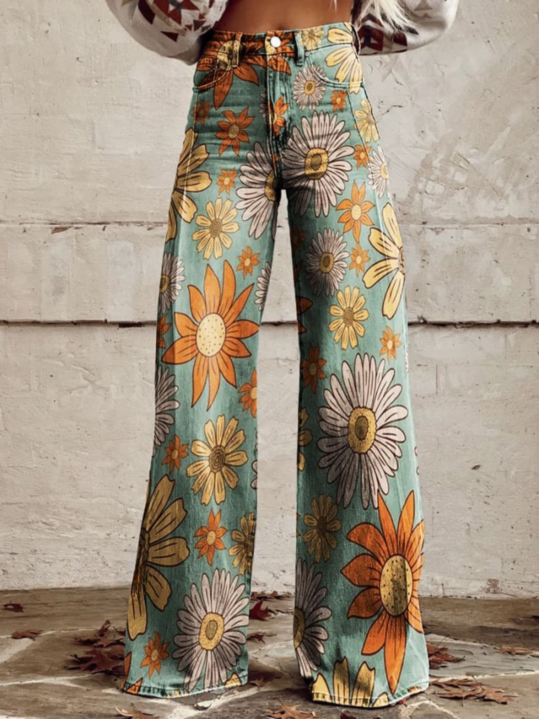Anke | Schlagjeans mit Retro-Blumenmuster - Elle Zürich