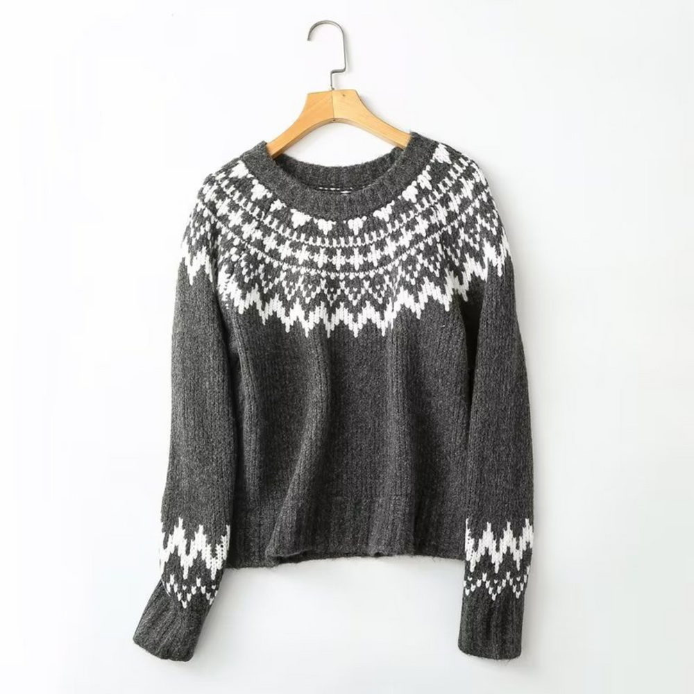 Anna | Damen Warmer Winterpullover mit Muster - Elle Zürich