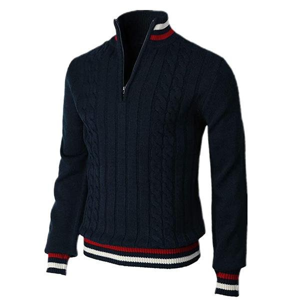 Christoph | Herren Kabelstrick Halb-Zip Pullover - Elle Zürich
