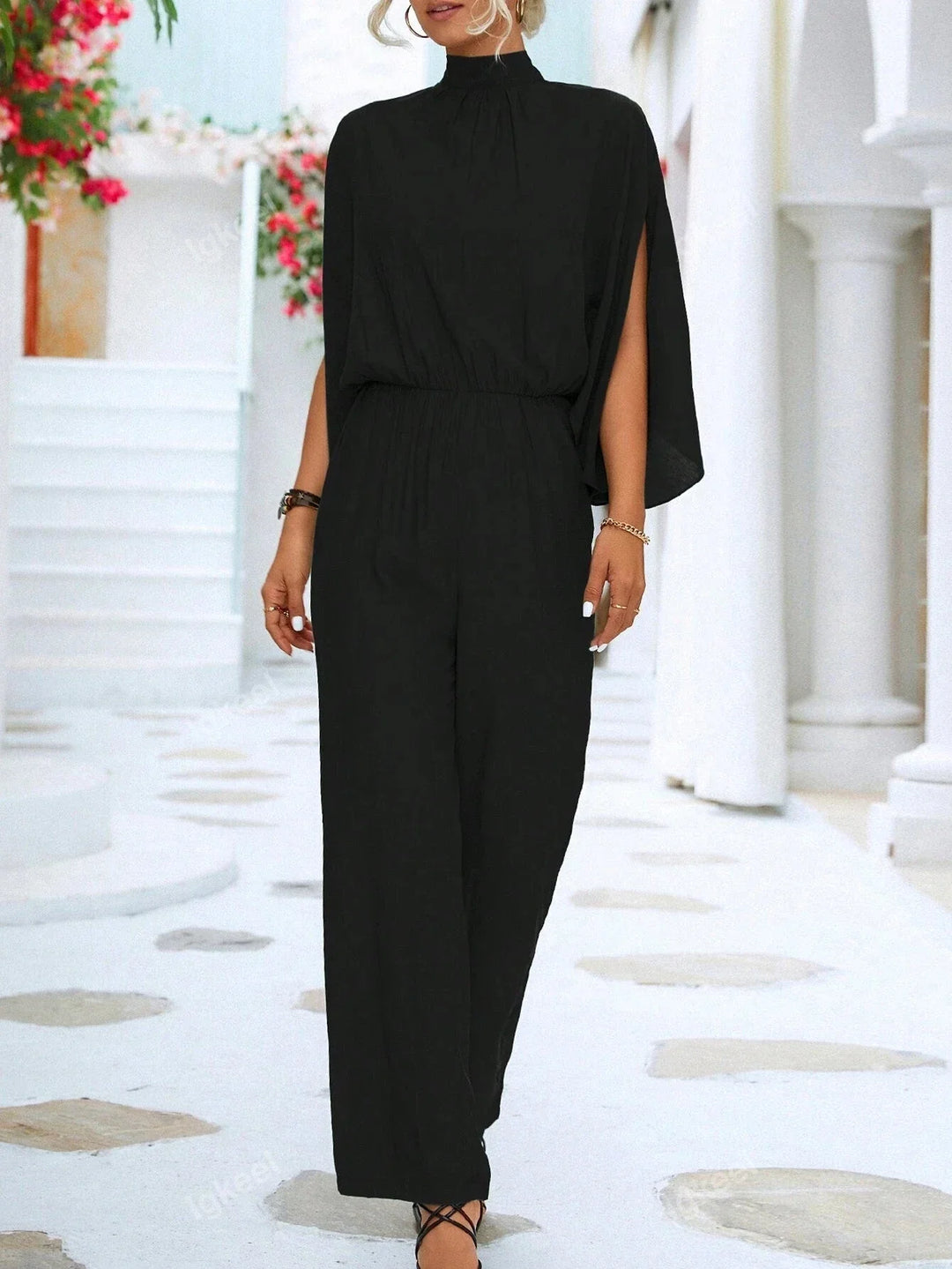 Frieda | Eleganter Jumpsuit mit Drapierten Ärmeln - Elle Zürich