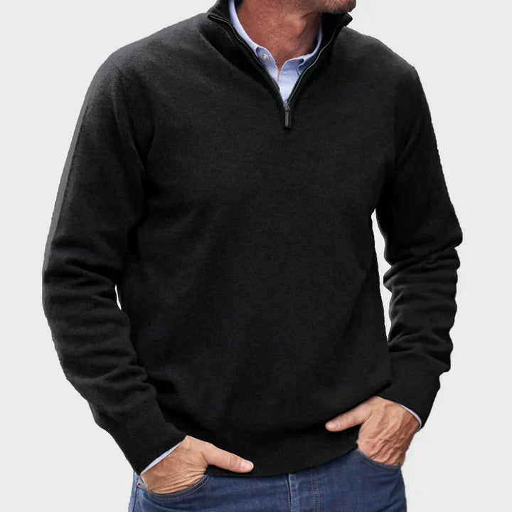Uwe | Herren Klassischer Halbreißverschluss Strickpullover - Elle Zürich