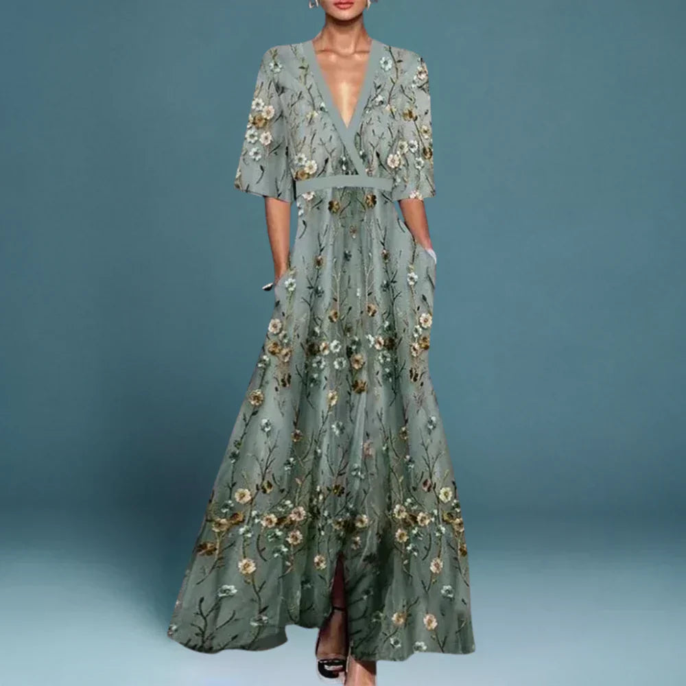Jessica | Elegantes Abendkleid mit Blumenmuster - Elle Zürich