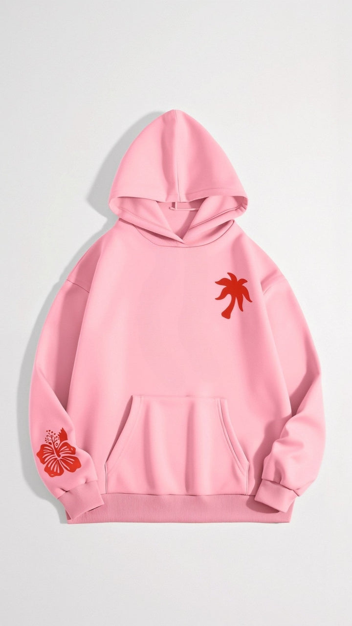 Annika | Damen Kapuzenpullover mit Tropenmuster und Kängurutasche - Elle Zürich