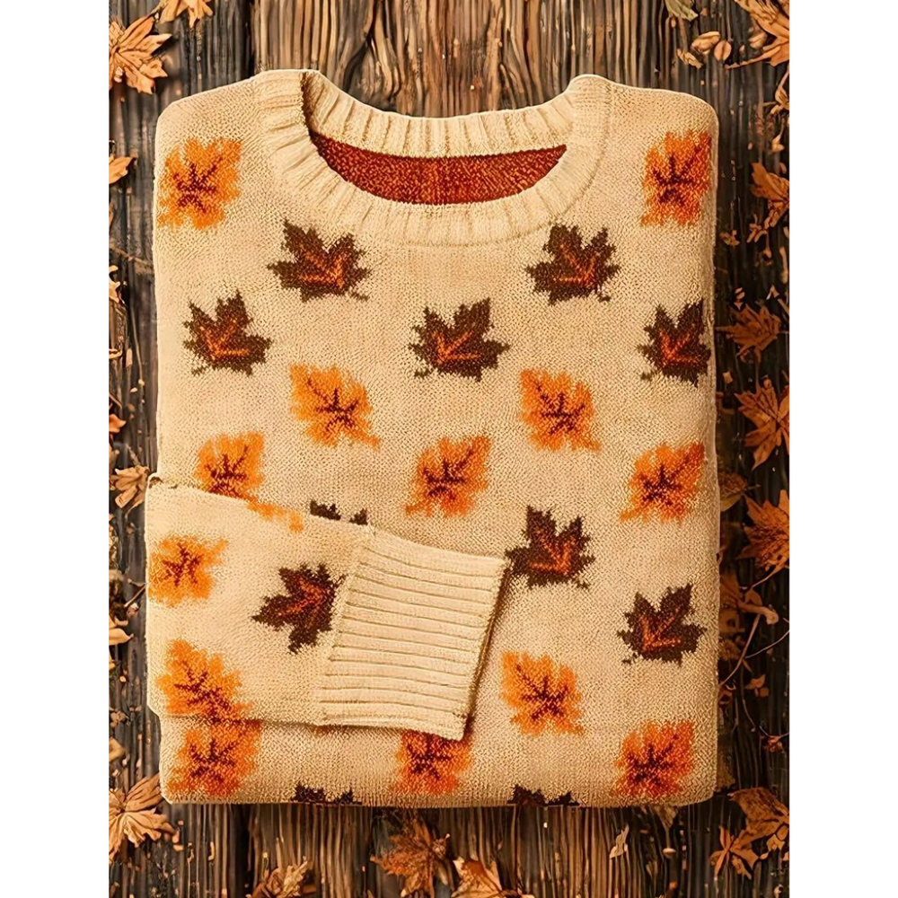 Jacqueline | Damen Winterpullover mit Blattmuster - Elle Zürich