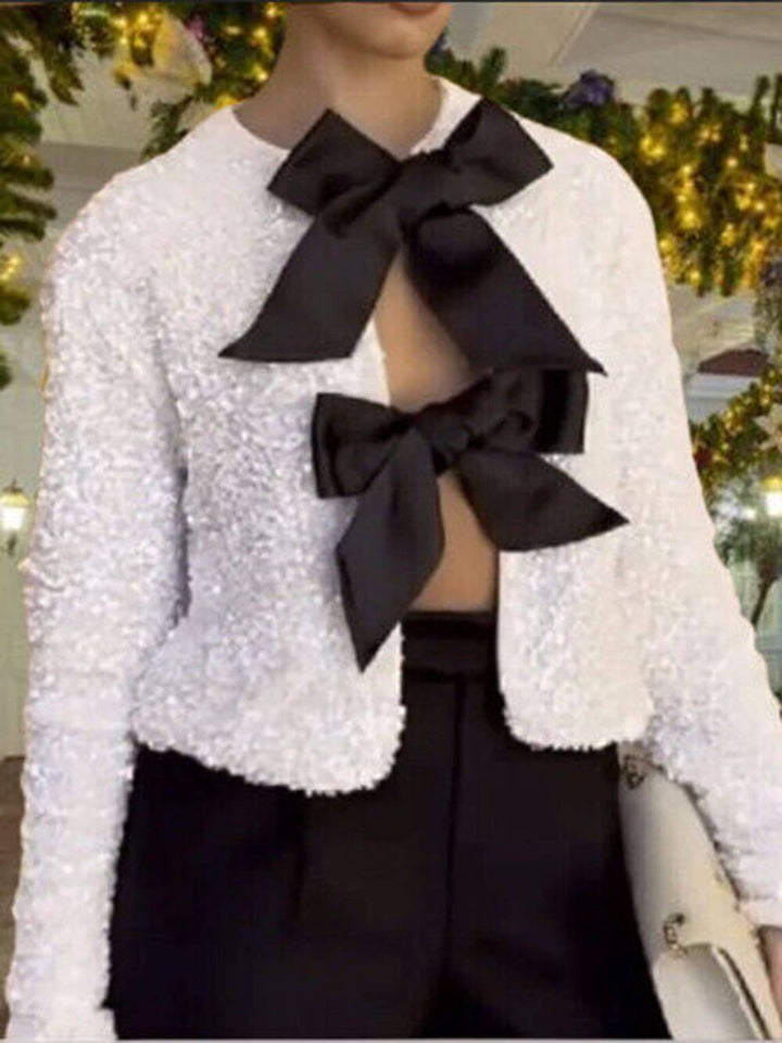 Franziska | Damen Winter Elegante Jacke mit Schleifen - Elle Zürich