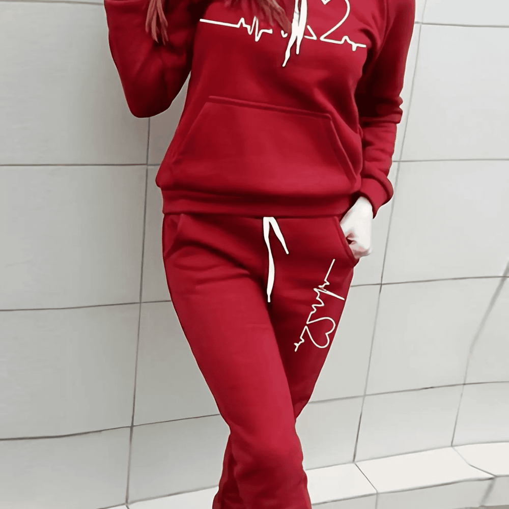 Petra | Damen Lässiges Hoodie Set mit Love Print - Elle Zürich