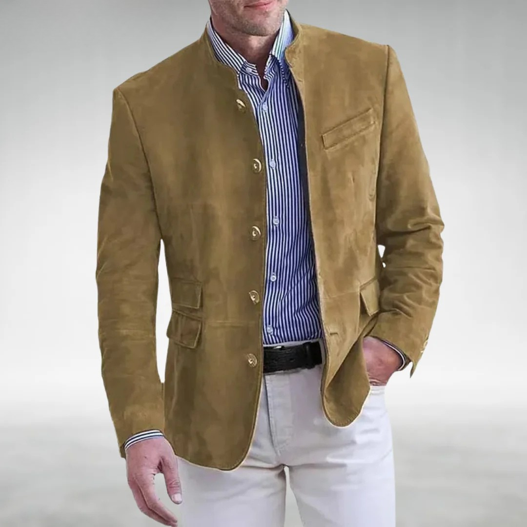 Jules | Eleganter Herren-Blazer mit Stehkragen und Knopfleiste