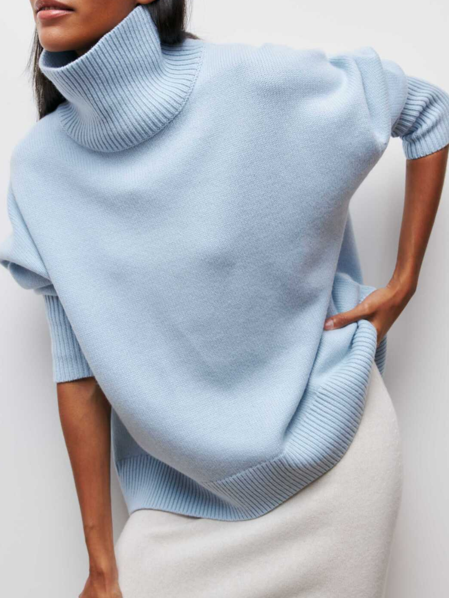 Emma | Damen Oversize Rollkragen Winter Strickpullover - Elle Zürich