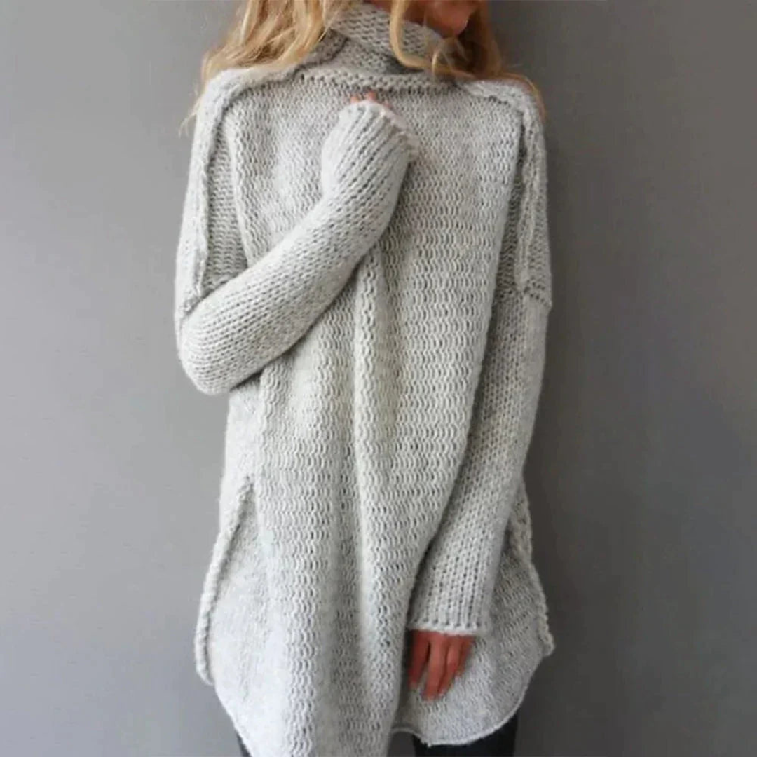 Helga | Damen Oversize Rollkragenpullover mit Seitenschlitzen - Elle Zürich