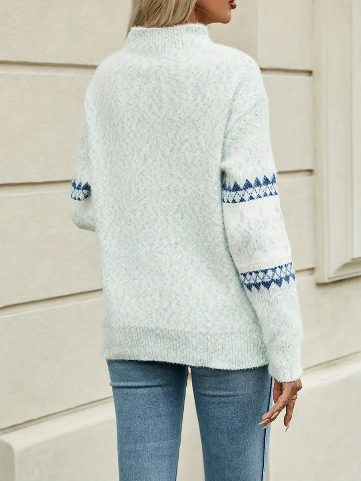 Angela | Damen Winter Schneeflocken Strickpullover - Elle Zürich