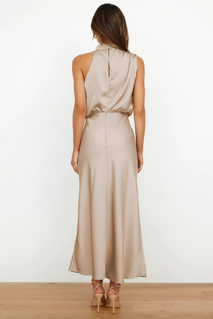 Claudia | Elegantes Halterneck Satin Kleid - Elle Zürich
