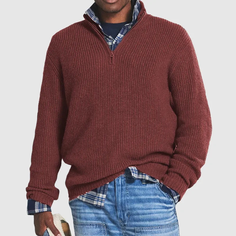 Valentin | Herren Casual Rippstrick Zip Pullover - Elle Zürich