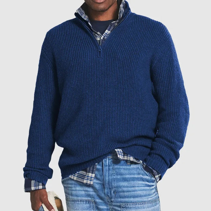 Valentin | Herren Casual Rippstrick Zip Pullover - Elle Zürich