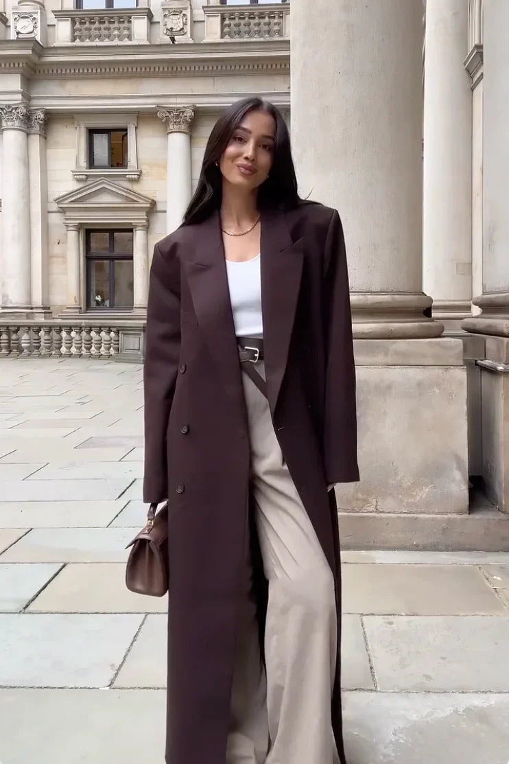Verena | Damen Winter Zweireihiger Trenchcoat - Elle Zürich