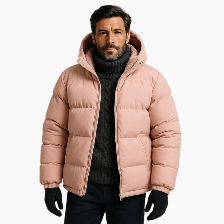 Niklas | Herren Kurzer Steppmantel mit Kapuze Winterjacke