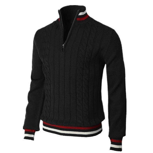 Christoph | Herren Kabelstrick Halb-Zip Pullover - Elle Zürich