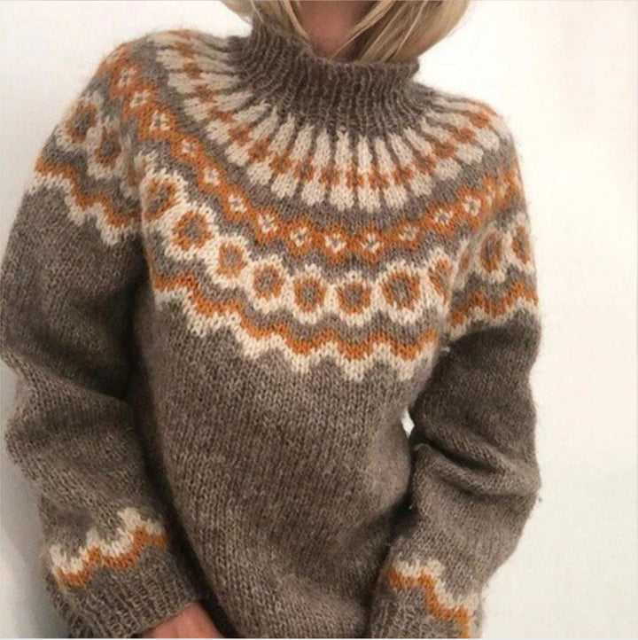 Eva | Damen Winter Strickpullover mit Hohem Kragen - Elle Zürich