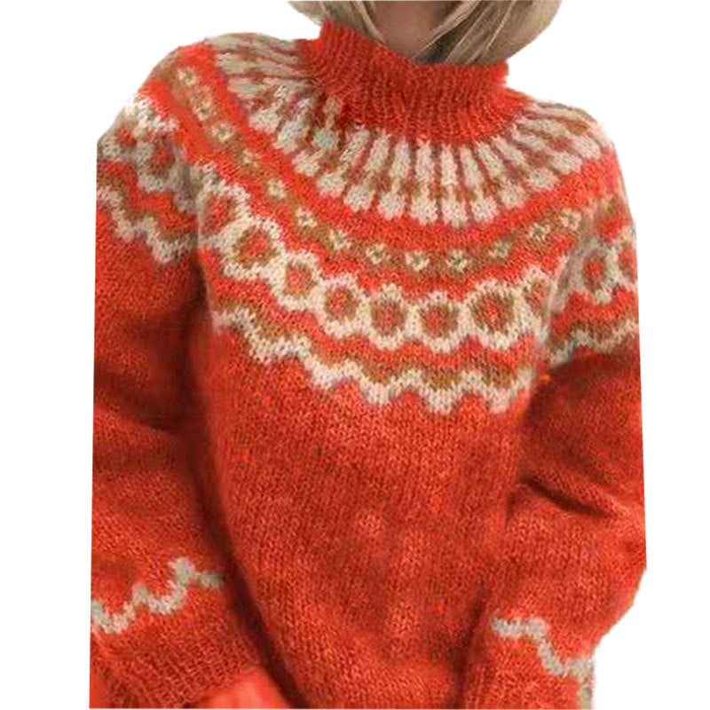 Eva | Damen Winter Strickpullover mit Hohem Kragen - Elle Zürich