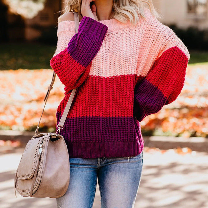 Carolin | Damen Winter Strickpullover mit Carmenausschnitt - Elle Zürich